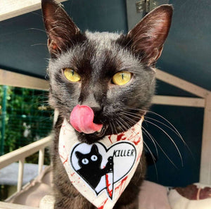 Katzenhalstuch - Katzenbandana - Halloween - Killer Cat