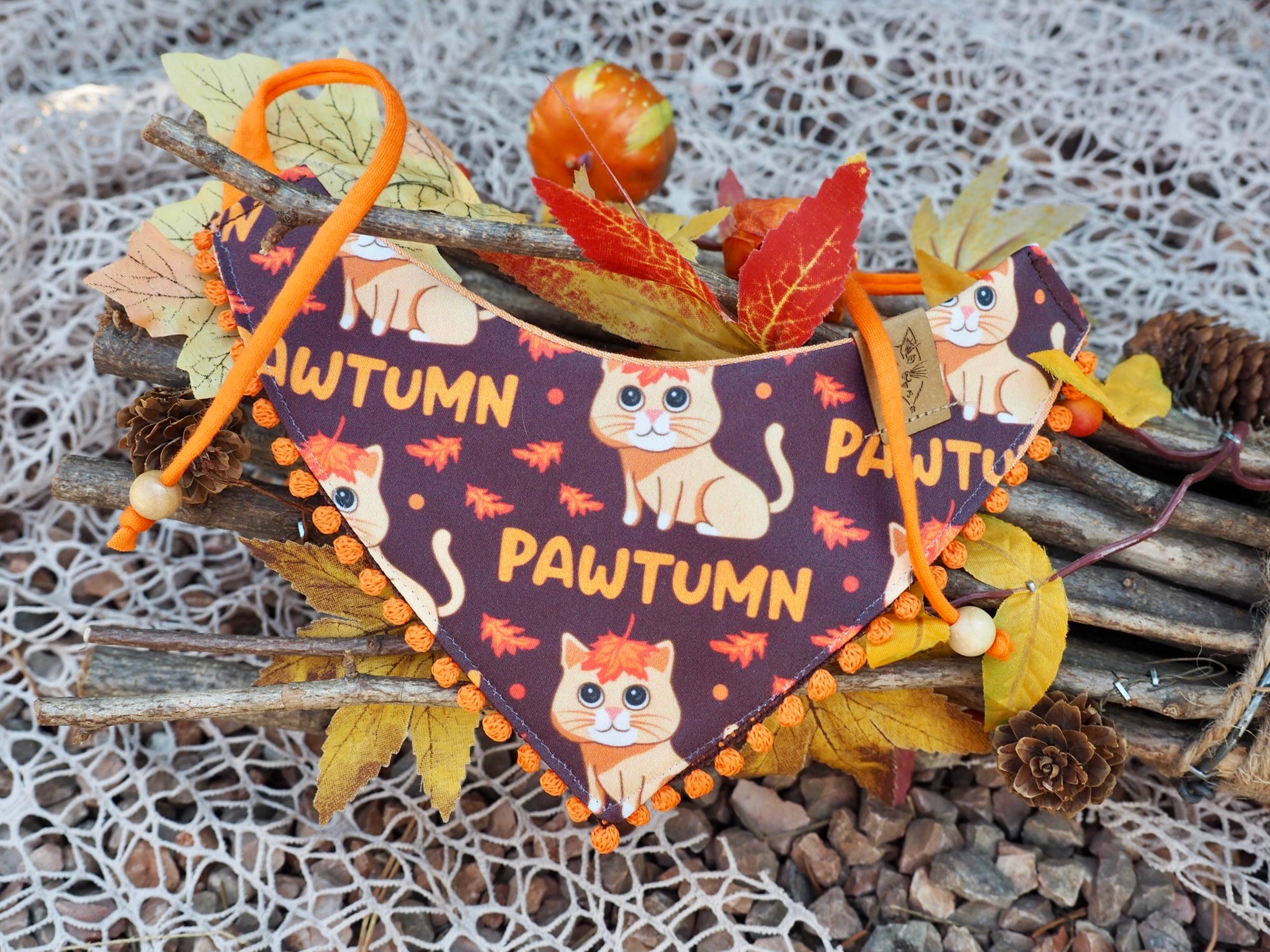 Katzenhalstuch - Katzenbandana - Herbst - Pawtumn Vibes