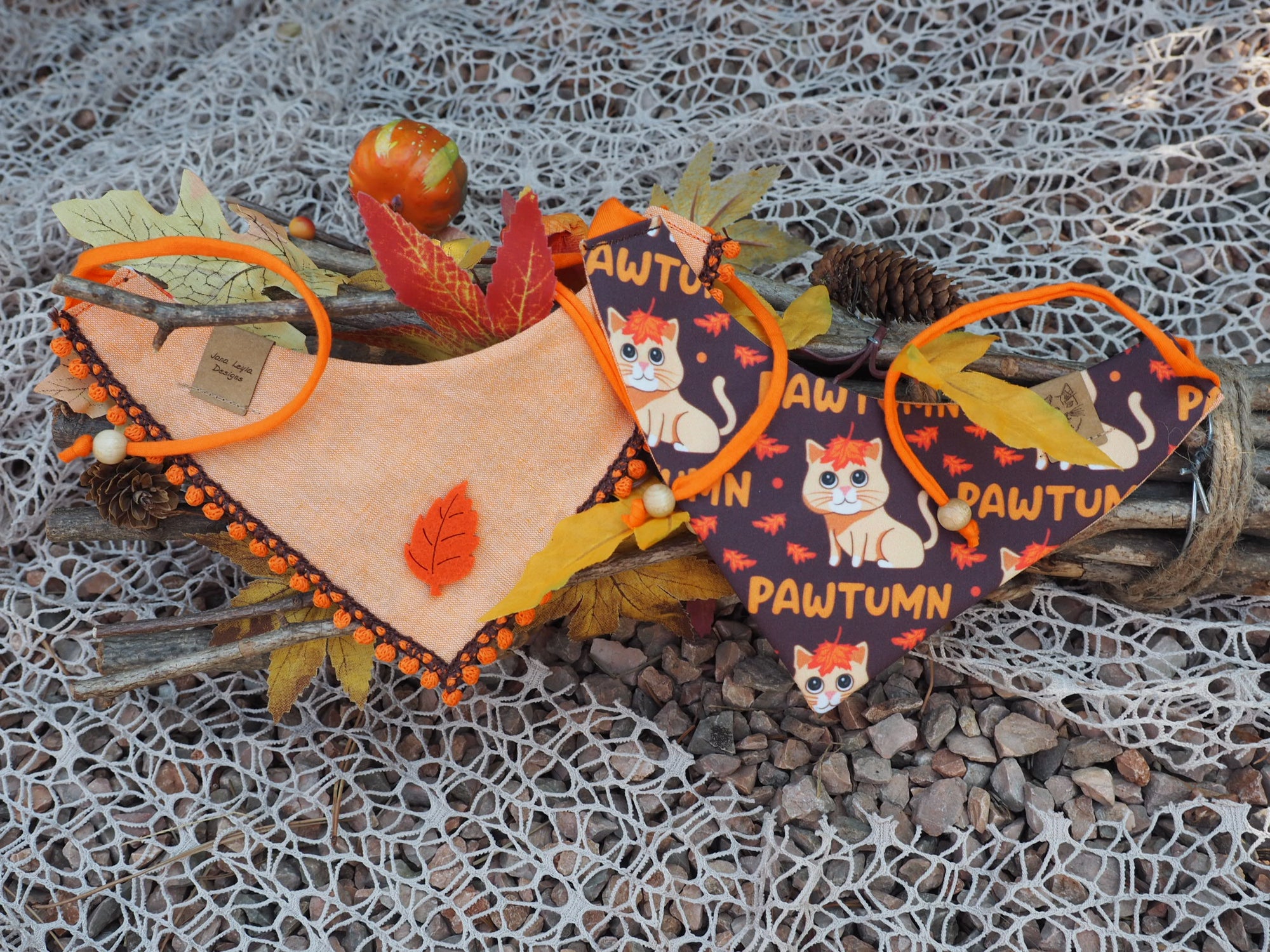 Katzenhalstuch - Katzenbandana - Herbst - Pawtumn Vibes