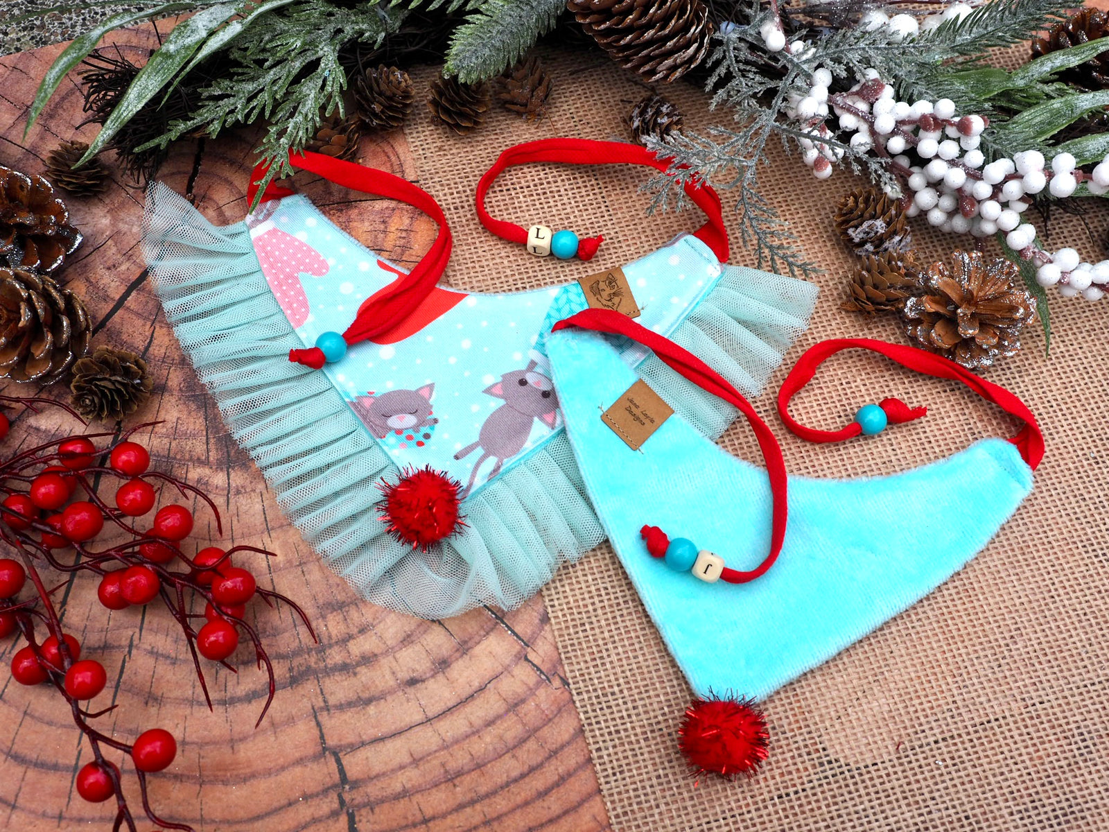 Katzenhalstuch - Katzenbandana - Weihnachten - I glove mew