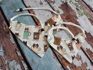 Katzenhalstuch - Katzenaccessoires - Kaffee - Coffee right Meow!