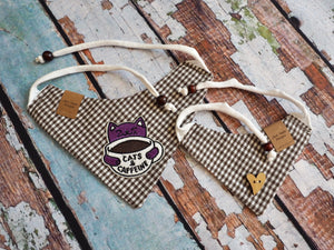Katzenhalstuch - Katzenaccessoires - Kaffee - Coffee right Meow!