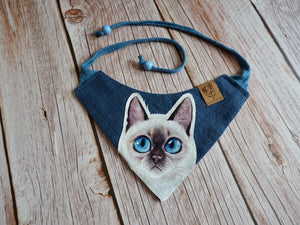 Katzenhalstuch - Katzenaccessoires - Siamese - Behind blue eyes