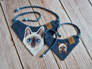 Katzenhalstuch - Katzenaccessoires - Siamese - Behind blue eyes