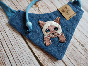 Katzenhalstuch - Katzenaccessoires - Siamese - Behind blue eyes
