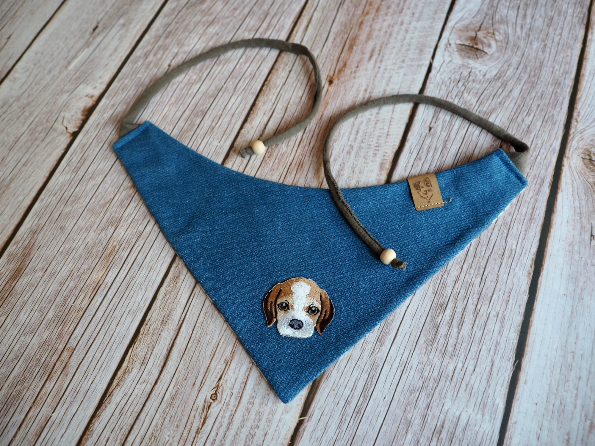 Hundehalstuch - Hundebandana - Jeans - Beagle in blue