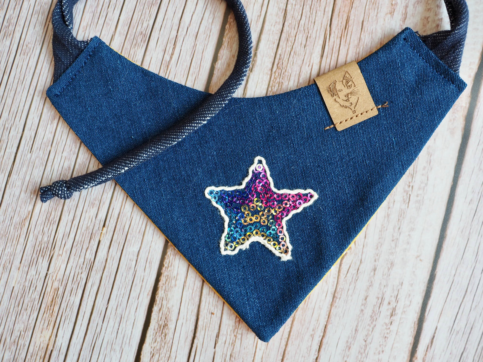 Hundehalstuch - Katzenhalstuch - Pailletten -Stern - VIPet